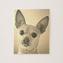Zunge-heraus Chihuahuasepia-Puzzlespiel