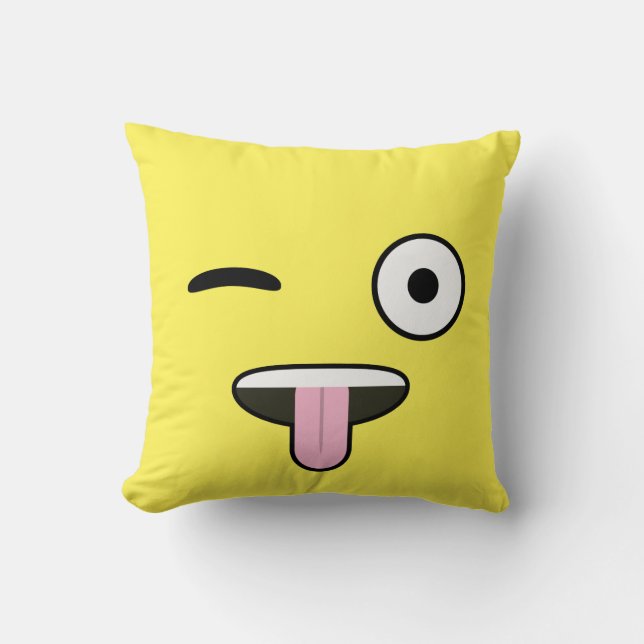 Zunge heraus Emoji Kissen (Vorderseite)