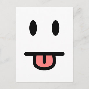 Zunge klebt aus dem Gesicht Postkarte