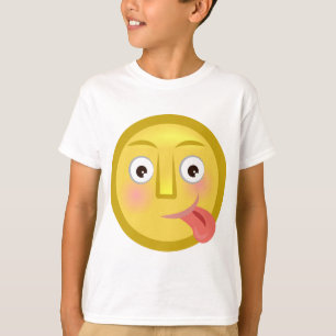 Zunge Raus Emoji Lustiges Albernes Gesicht T-Shirt