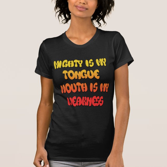 Zunge Zunge: Funny Zunge Zitat Farbiger Text Kunst T-Shirt (Vorderseite)