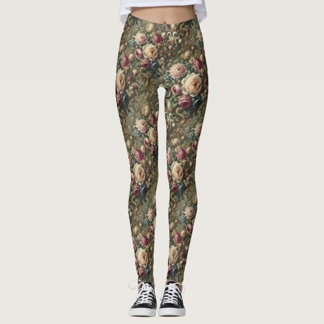 🩸 Zungenblüten - Gothic Viktorianisch Leggings (Vorderseite)