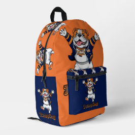 Zungenspass | Spielhaftes Bulldogdesign Bedruckter Rucksack
