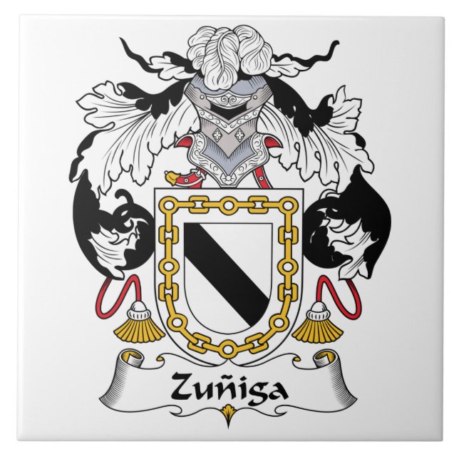 Zuniga Familienwappen Fliese (Vorderseite)