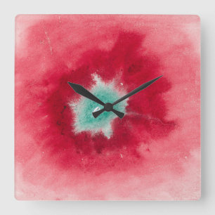 Zur Aussicht auf Blume und Bäume, 1920 von Hilma Quadratische Wanduhr