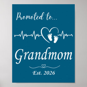 Zur beförderten Oma Est-Baby-Ankündigung Poster