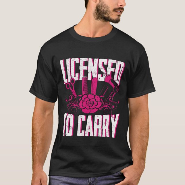Zur Beförderung von Friseur-Friseurstylist befugt T-Shirt (Vorderseite)