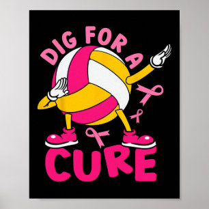 Zur Behandlung von rosa Volleyball - Brustkrebs Poster