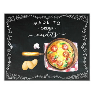 Zur Bestellung von Omelets Chalkboard-Zeichen Fotodruck