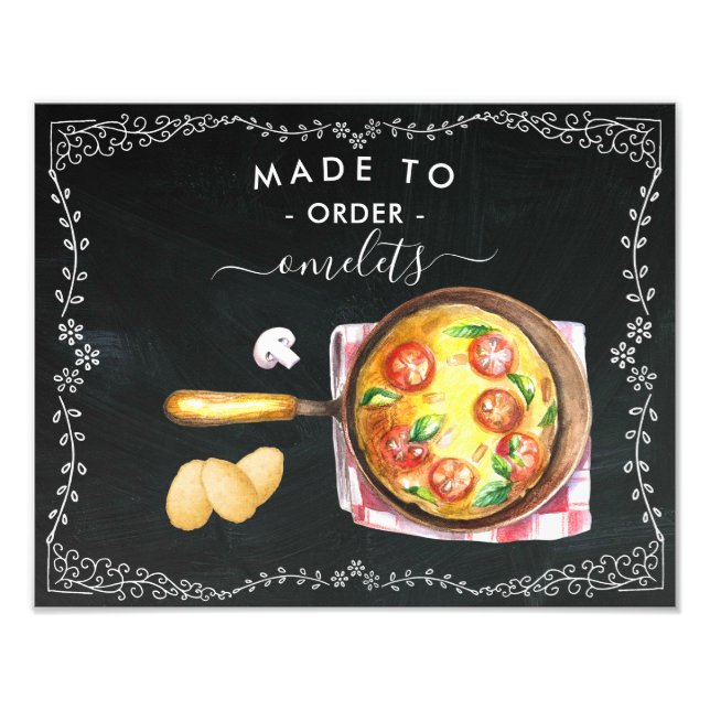 Zur Bestellung von Omelets Chalkboard-Zeichen Fotodruck (Vorne)