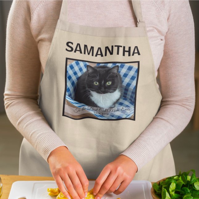 Zur besten Cat-Mama je benutzerdefiniertes Foto un Schürze (Von Creator hochgeladen)