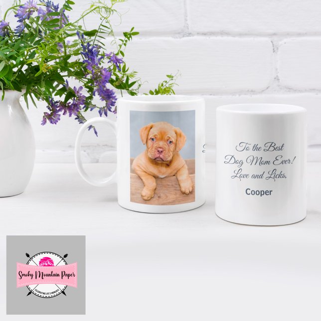 Zur besten Dog-Mama je anpassbare Foto-Tasse Kaffeetasse (Von Creator hochgeladen)