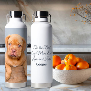 Zur besten Hunde-Mama je benutzerdefiniertes Foto Trinkflasche