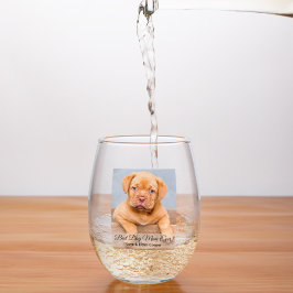 Zur besten Hunde-Mama je benutzerdefiniertes Foto  Weinglas Ohne Stiel