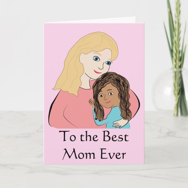 Zur besten Mama aller Zeiten - Biracial Mütter Day Karte (Vorderseite)