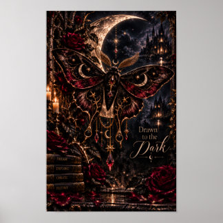 Zur Dunkelheit hingezogen | Gothic Celestial Moth Poster