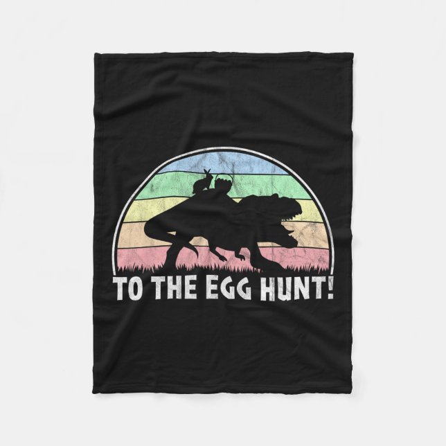 Zur Ei-Jagd - T-rex Bunny Dinosaur Ostern Fleecedecke (Vorderseite)