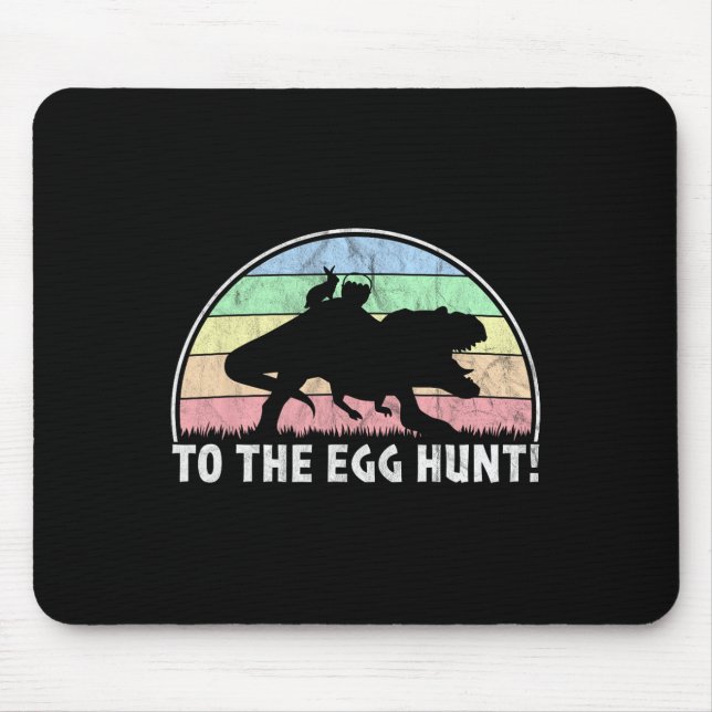 Zur Ei-Jagd - T-rex Bunny Dinosaur Ostern Mousepad (Vorne)