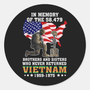 Zur Erinnerung an die 58479 Vietnamkrieger für die Runder Aufkleber