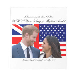 Zur Erinnerung an die königliche Hochzeit Harry un Notizblock