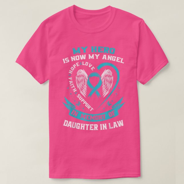 Zur Erinnerung an die Tochter im Gesetz Ovarialkar T-Shirt (Design vorne)
