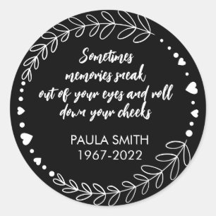 Zur Erinnerung an Gewebekleber Runder Aufkleber