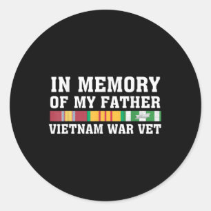 Zur Erinnerung an meinen Vater Vietnam Veteran Fam Runder Aufkleber