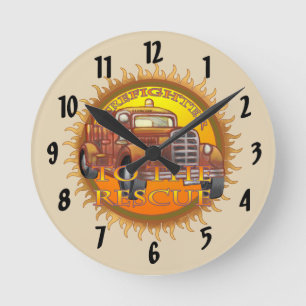 Zur Feuerwehruhr Runde Wanduhr