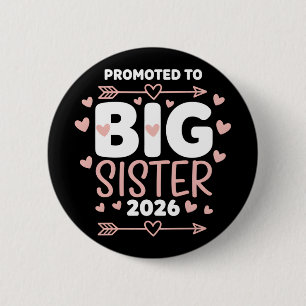 Zur großen Schwester befördert Süßes 2026 Baby Button