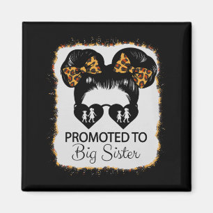 Zur großen Schwester Leopard Girl Baby bekanntgege Magnet