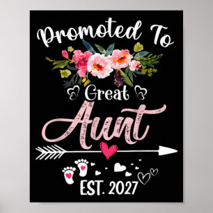 Zur Großtante befördert Est 2027 Lustige Blumen Er Poster
