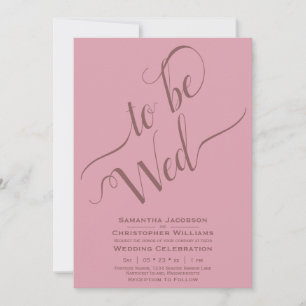Zur Hochzeit Elegante Kalligrafie Staubige Rosenho Einladung