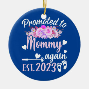 Zur Mama Befördert Est 2023 Blumen Geschenk Keramik Ornament