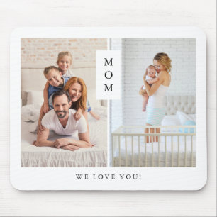 Zur Mama Modernes Zwei-Foto-Gitter Mousepad