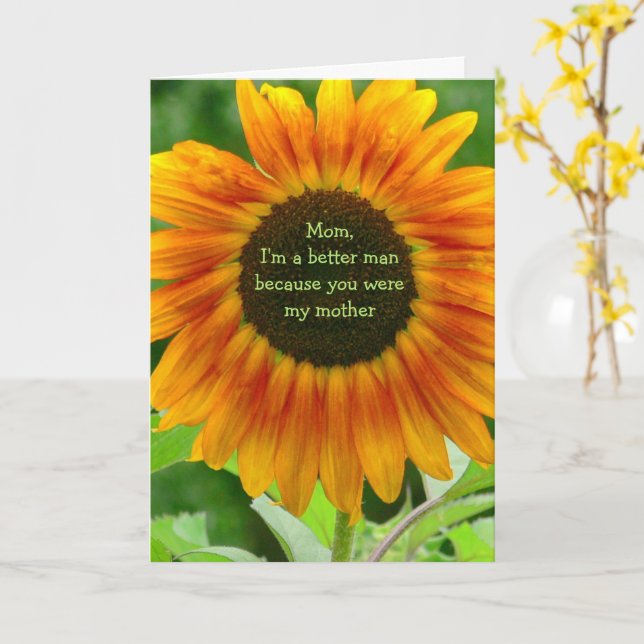 Zur Mama vom erwachsenen Sohn: "Ich bin ein besser Karte (Gelbe Blume)