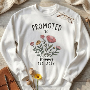 Zur Mami befördert Floral Est Jahr Stil Sweatshirt