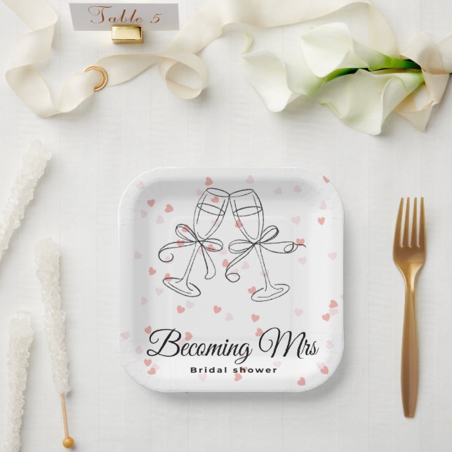 Zur Mrs. werdend - Pappteller (Hochzeit)