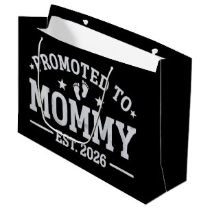 Zur Mummy befördert ca. 2026 Babyankündigung Mama Große Geschenktüte