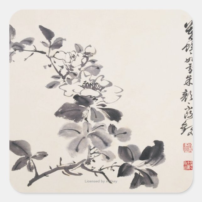 Zur Nachahmung von Xu Weiïs Blume Nr. 5 Quadratischer Aufkleber (Vorderseite)