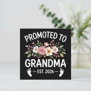 Zur Oma befördert 2026 Erste Nana Blumen  Einladung