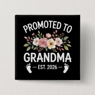 Zur Oma befördert 2026 Erste Nana Floral Button