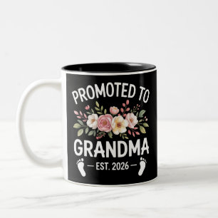 Zur Oma befördert 2026 Erste Nana Floral Zweifarbige Tasse