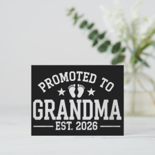 Zur Oma befördert ca. 2026 Großeltern Baby  Ankündigungspostkarte
