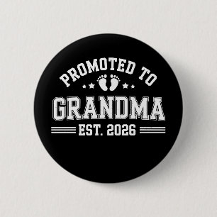 Zur Oma befördert Est 2026 Babyankündigung Button