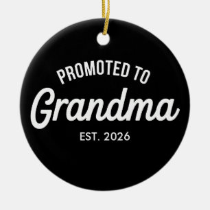 Zur Oma befördert Est 2026 Bald schwanger Keramik Ornament