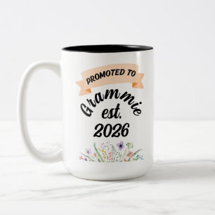Zur Oma befördert, Wildflower Oma, Oma Zweifarbige Tasse