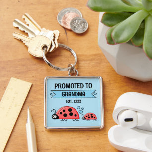Zur Oma beförderte blaue Marienkäfer Schlüsselanhänger
