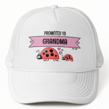 Zur Oma beförderte Marienkäfer weiß rosa