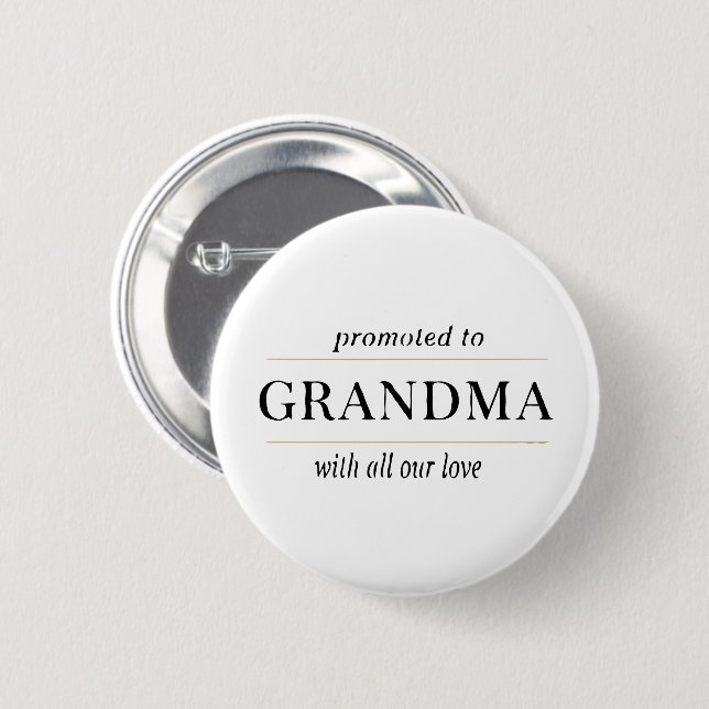 Zur Oma ernannt Geschenk Button (Vorne & Hinten)