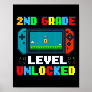 Zur Schule 2. Klassenstufe freigeschaltet Gamer Ki Poster